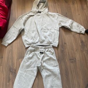 Essentials Gray Hoodie and Sweatpants Set